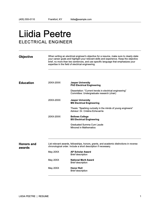 Modern multi-page resume